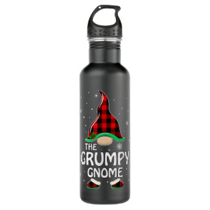 Strong Grumpy Gnome Buffalo Plaid Matching Family 710 Ml Water Bottle