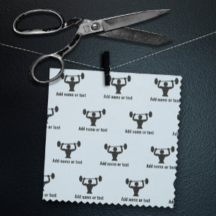 Strong Guy Bodybuilder with own text on any colour Fabric