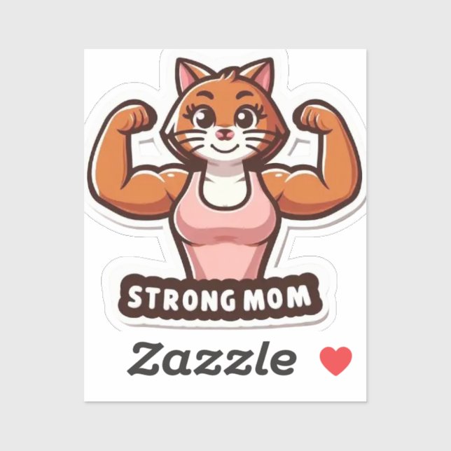 Strong Gym Cat Mum Sticker (Sheet)