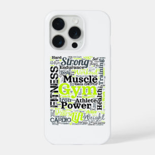 Strong Gym Workout Word Cloud iPhone 15 Pro Case