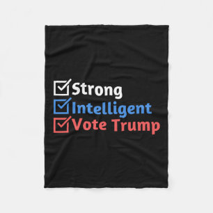 Strong Intelligent Women For Trump Girl Checklist  Fleece Blanket