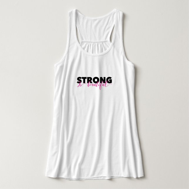 Strong is Beautiful Flowy Racerback Tank (Design Front)