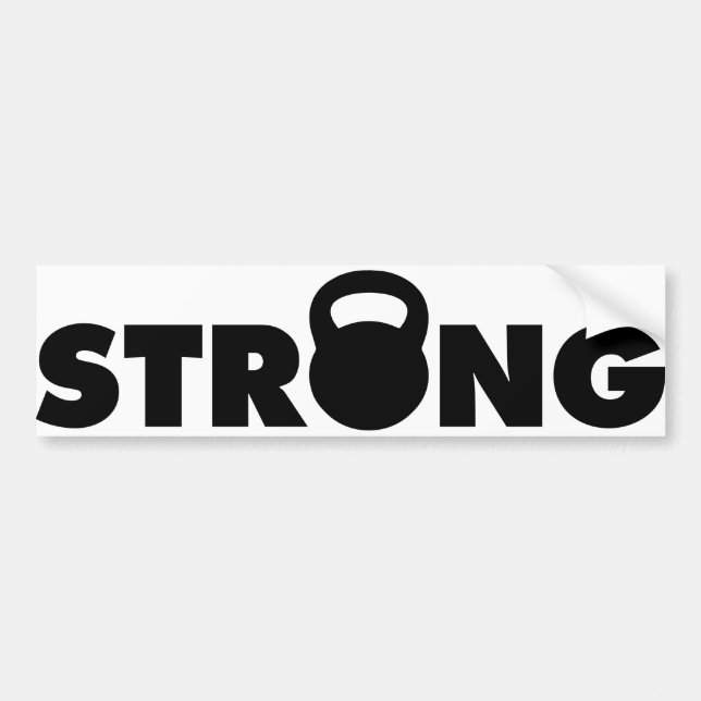 STRONG - Kettlebell Workout Motivational Bumper Sticker (Front)