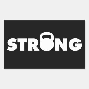STRONG - Kettlebell Workout Motivational Rectangular Sticker