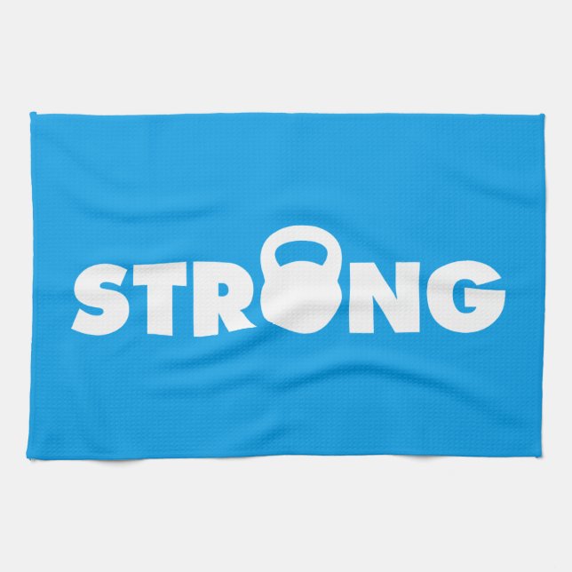 STRONG - Kettlebell Workout Motivational Tea Towel (Horizontal)