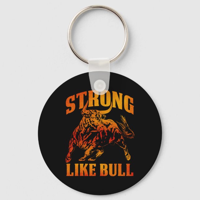 Strong Like A Bull Powerlifting Bodybuilding 12  Key Ring (Front)