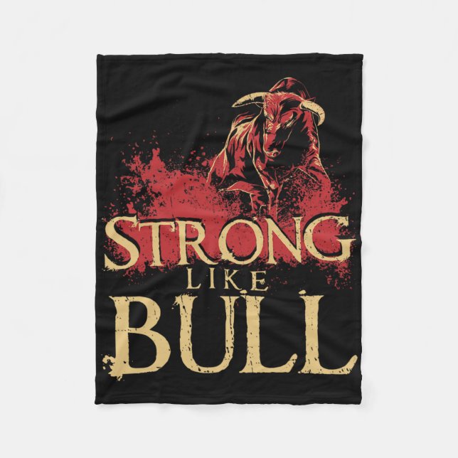 Strong Like A Bull Powerlifting Bodybuilding 1  Fleece Blanket (Front)