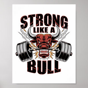 Strong Like A Bull Powerlifting Bodybuilding 5  Poster