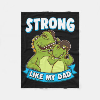 Strong Like My Dad Kawaii Daddy Dinosaur Fathers D Fleece Blanket