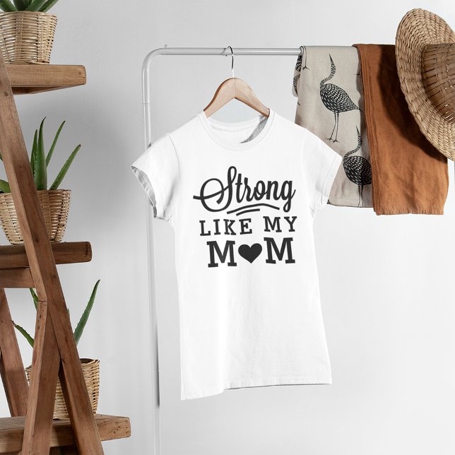 Strong Like My Mum Black Quote T-Shirt (Creator Uploaded)