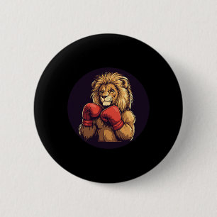 Strong Lion With Boxing Mitts Costume For Boys And 6 Cm Round Badge