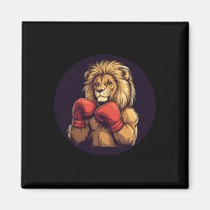 Strong Lion With Boxing Mitts Costume For Boys And Magnet