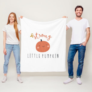 strong little pumpkin childhood cancer fleece blanket