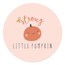 strong little pumpkin childhood cancer Stickers