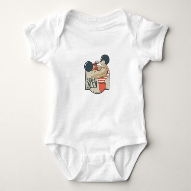 Strong man baby bodysuit (Front)