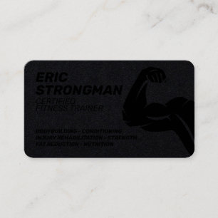 Strong masculine dark style trainer business card