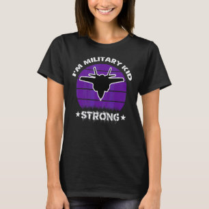 Strong Military Kid Purple Up T-Shirt