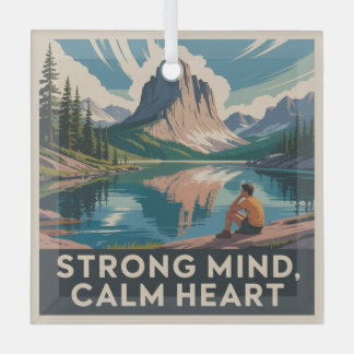 Strong Mind, Calm Heart Glass Tree Decoration