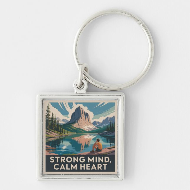 Strong Mind, Calm Heart Key Ring (Front)