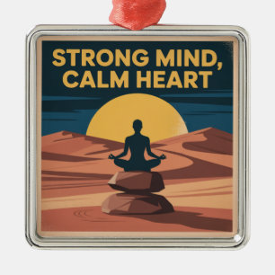 Strong Mind, Calm Heart Metal Tree Decoration