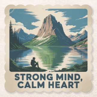 Strong Mind, Calm Heart Paper Coaster