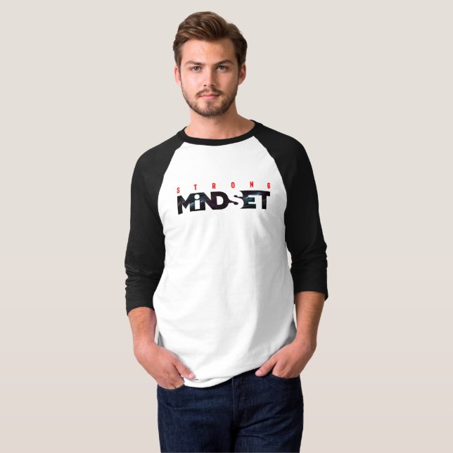 Strong Mindset | Men's 3/4 Sleeve Raglan T-Shirt (Front Full)
