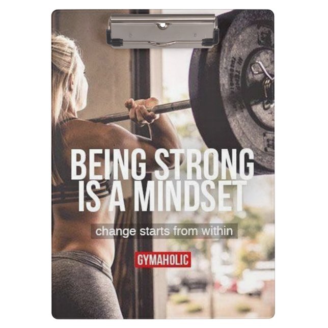 Strong Mindset - Women's Fitness Inspirational Clipboard (Front)