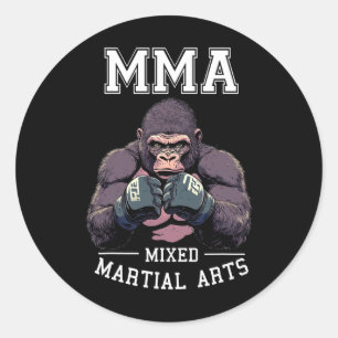 Strong Mma Gorilla - Boxing Cage Fighting  Classic Round Sticker