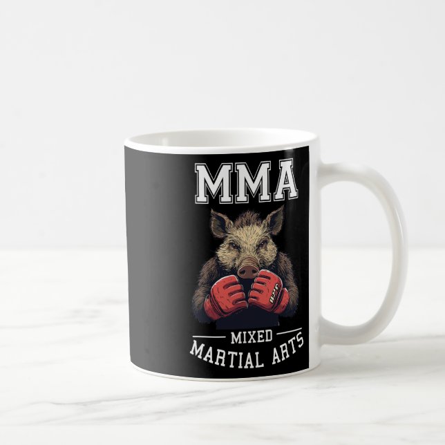 Strong Mma Wild Boar - Thai Boxing Cage Fighting  Coffee Mug (Right)