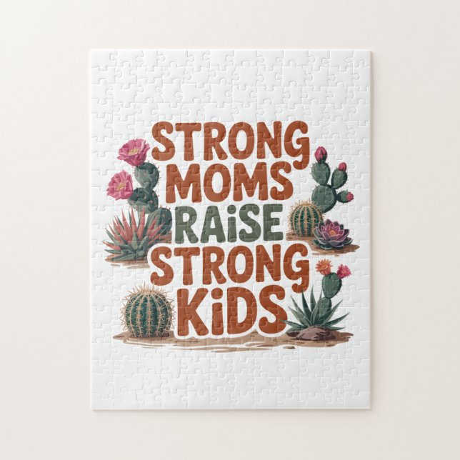 Strong Moms Raise Strong Kids Jigsaw Puzzle (Vertical)