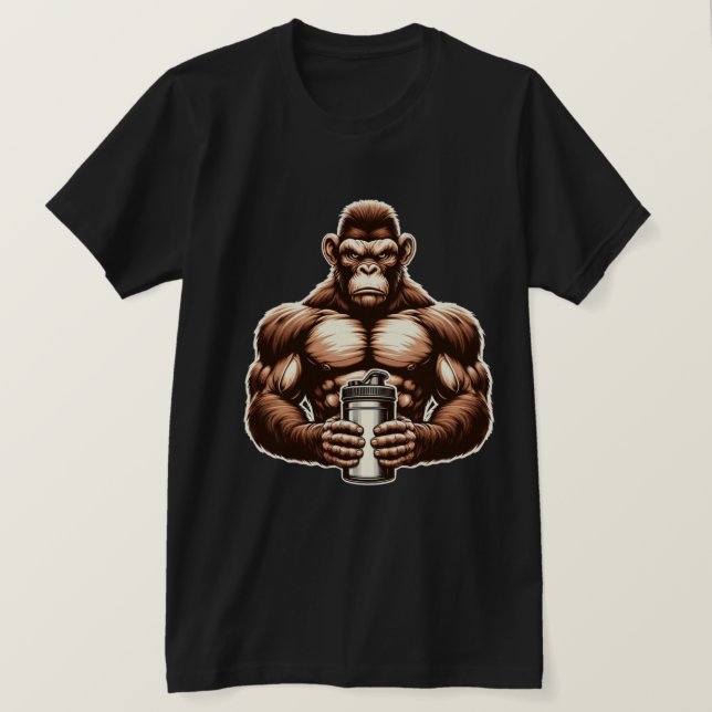 Strong Muscular Monkey T-Shirt (Design Front)