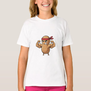 Strong Muscular Peanut Warrior Kids T-Shirt