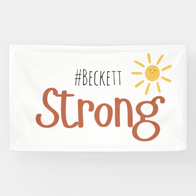 strong #name childhood cancer Indoor Banner Sign (Horizontal)