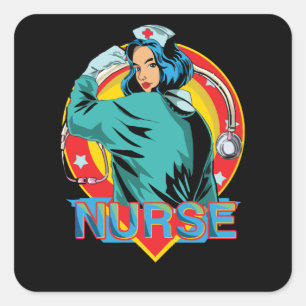 Strong Nurse Square Sticker