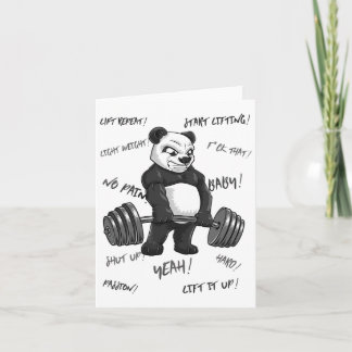 Strong Panda Deadlift Shirt Man Bodybuilder Bear P Card