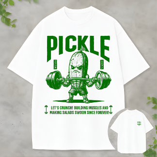 Strong Pickle Bodybuilder Graphic Funny Fitness T-Shirt
