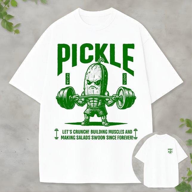 Strong Pickle Bodybuilder Graphic Funny Fitness T-Shirt (Creator Uploaded)