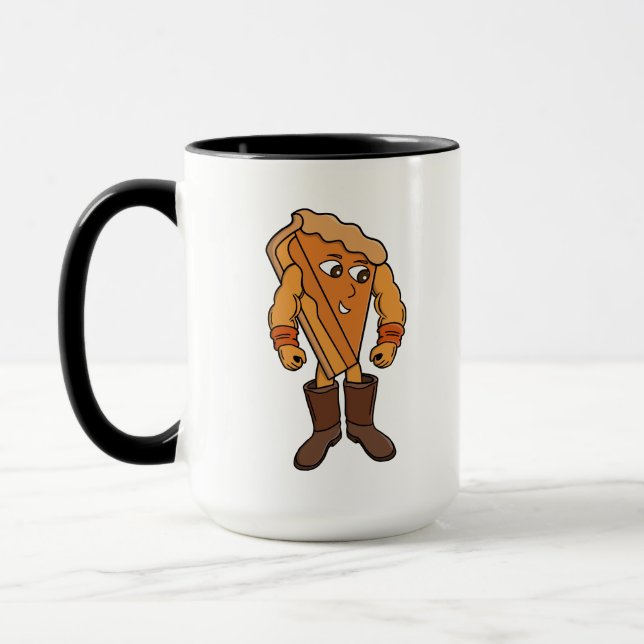 Strong Pie Wearing Boots Mug (Left)