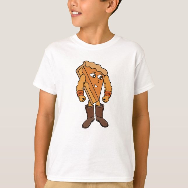 Strong Pie Wearing Boots T-Shirt (Front)