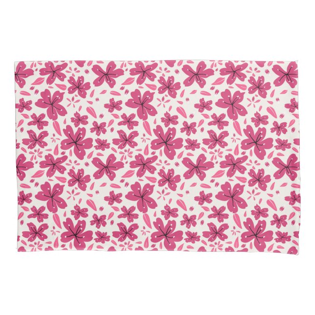 Strong Pink Florals Pillowcase (Front)