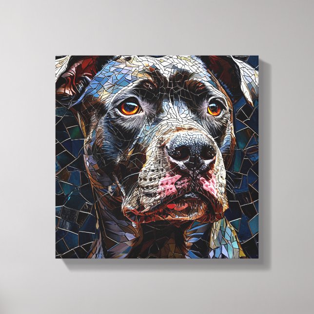 Strong Pitbull dog Canvas Print (Front)