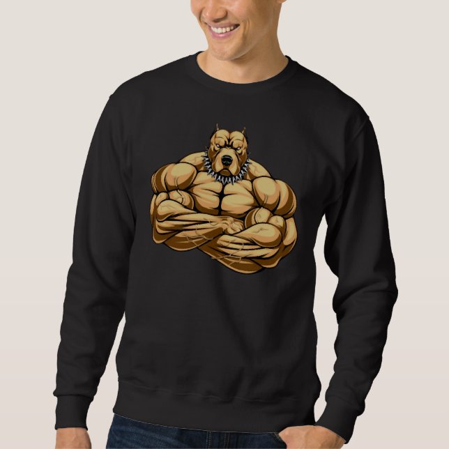 Strong Pitbull Dog Long Sweatshirt (Front)