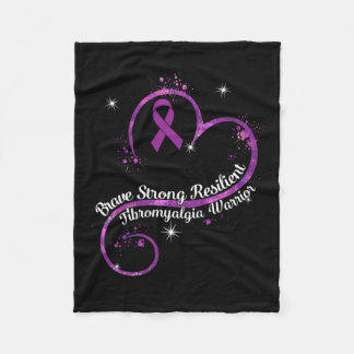 Strong Resilient Fibromyalgia Warrior Awareness Pu Fleece Blanket