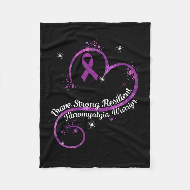 Strong Resilient Fibromyalgia Warrior Awareness Pu Fleece Blanket (Front)