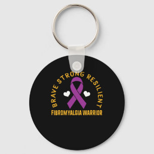 Strong Resilient Fibromyalgia Warrior Awareness Pu Key Ring