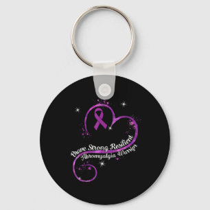 Strong Resilient Fibromyalgia Warrior Awareness Pu Key Ring
