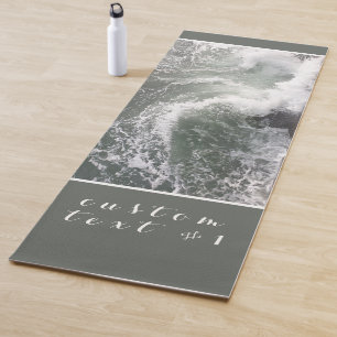 STRONG SEA OCEAN WAVES SWIRLING NATURE WATER PHOTO YOGA MAT