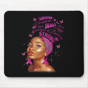 Strong Smart Black Women Breast Cancer Survive Pin Mouse Pad
