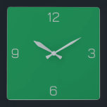 Strong Spring Green 008040 Colour - Add Name Optio Square Wall Clock<br><div class="desc">Add a name, initials or some text, or keep the colour alone. Colour coordinates with other items in the store based on the name and the HEX code (six-digit hex triplet) shown. Use this code to mix, match and customise any other item to go with this, or to add to...</div>