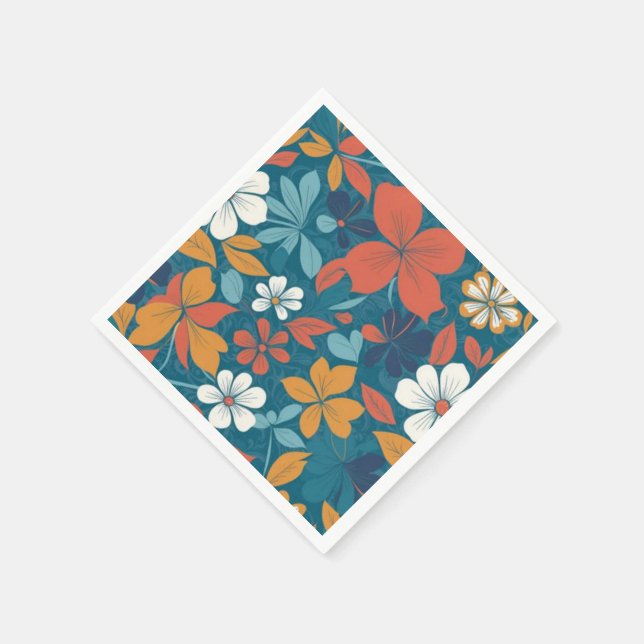 Strong Summer Floral Pattern Napkin (Corner)